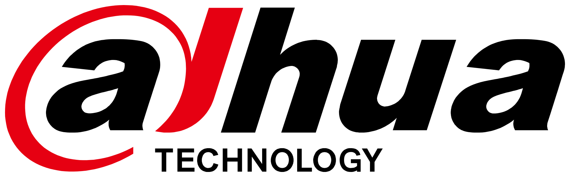 Dahua Technology logo — the stylised 'd' is commonly misread as 'l', causing the Alhua misspelling