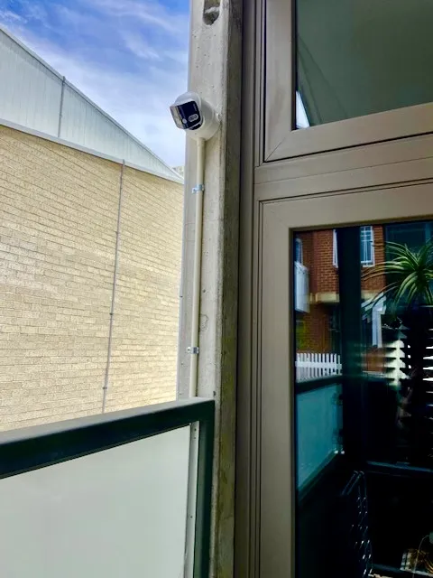 Street-facing security camera installed on a Perth building — the kind of public-facing CCTV Cam-Map WA is designed for
