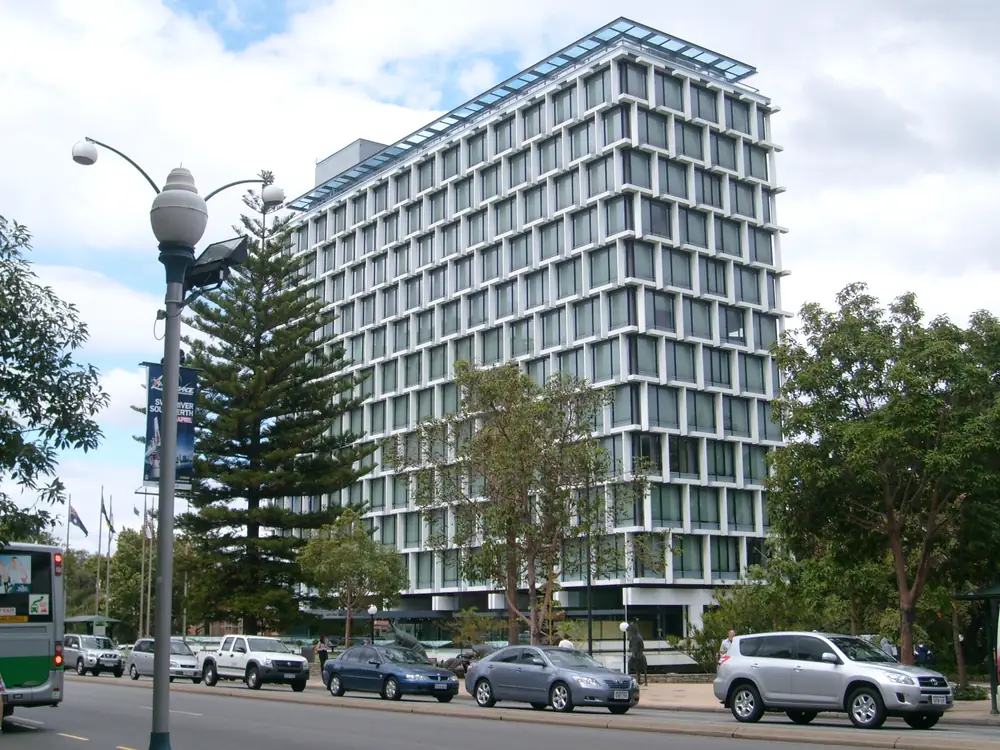 Council House civic building and street trees in central Perth